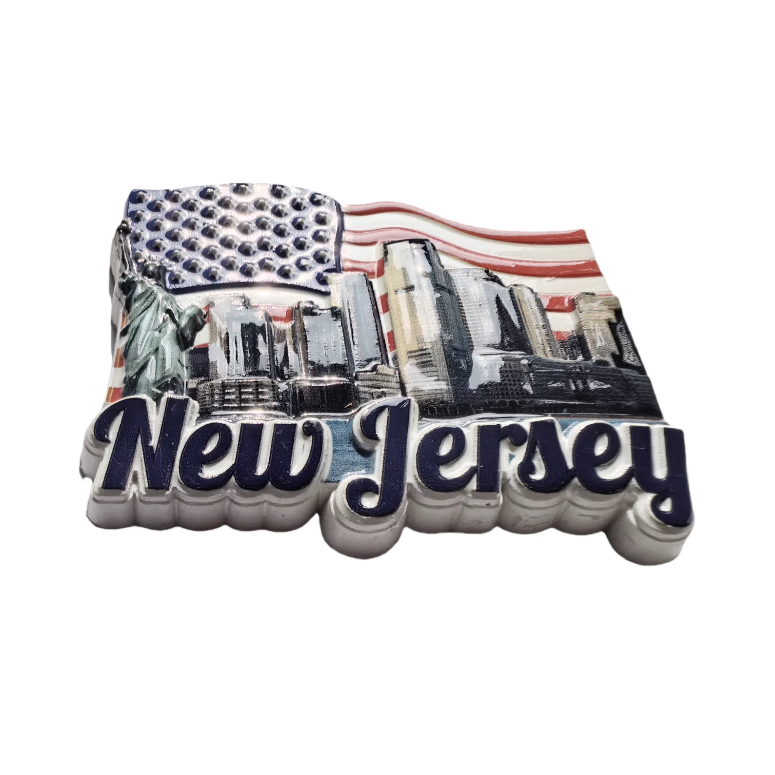 نيو جيرسي الولايات المتحدة الأمريكية ثلاثية الأبعاد مغناطيس الثلاجة هدية تذكارية ، الراتنج اليدوية نيو جيرسي مغناطيس الثلاجة مجموعة ديكور المنزل #2