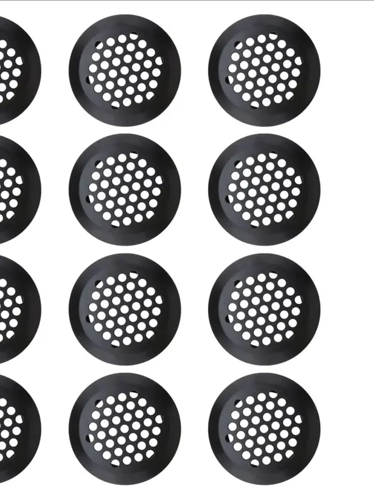 12pcs Round Cabinet Air Duct Vent Dia.35mm Steel Louver Mesh Hole Plug Decoration Cover Wardrobe Grille Ventilation Systems