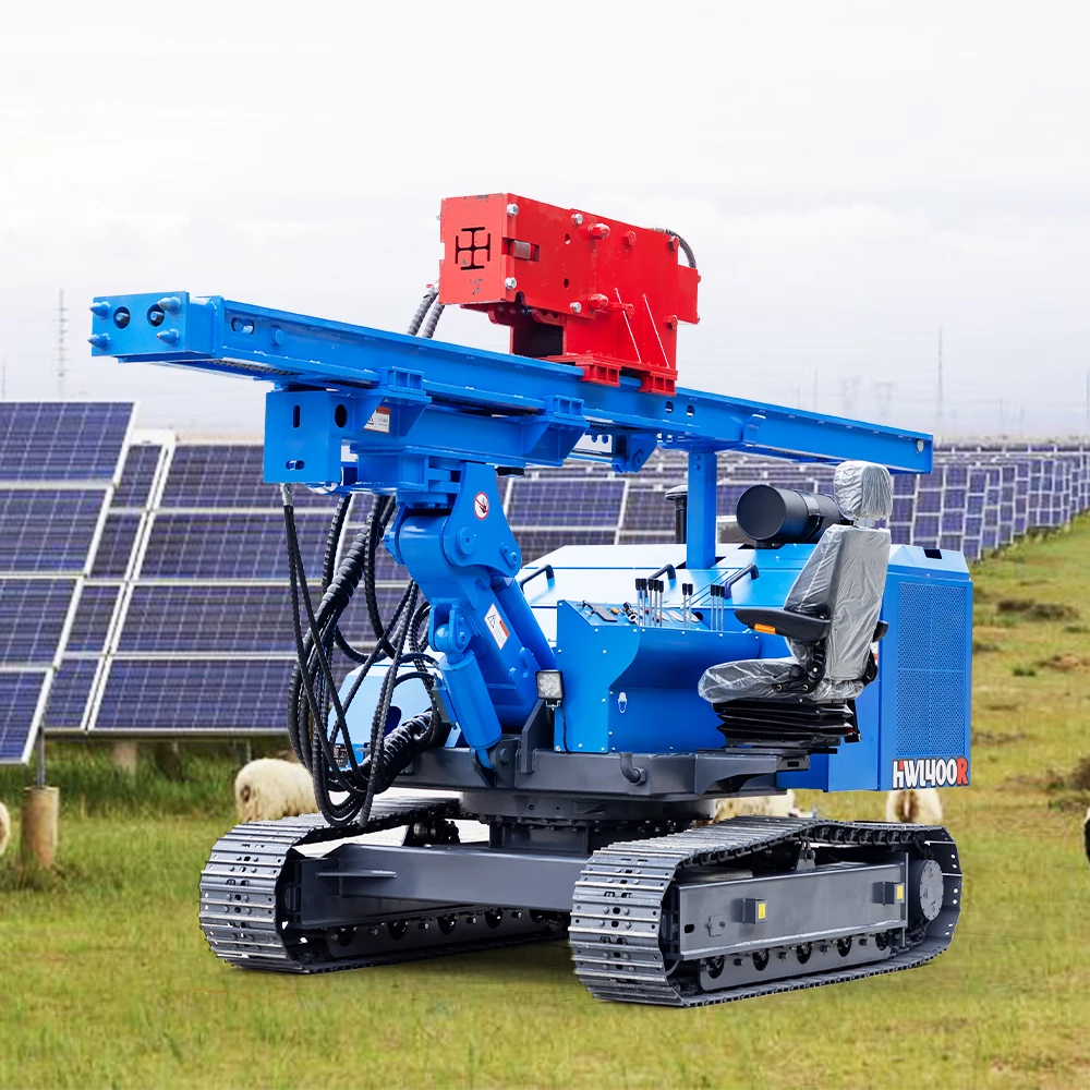 Hydraulic pile driver solar price Vibratory hammer press screw drilling pile driver machine for solar project