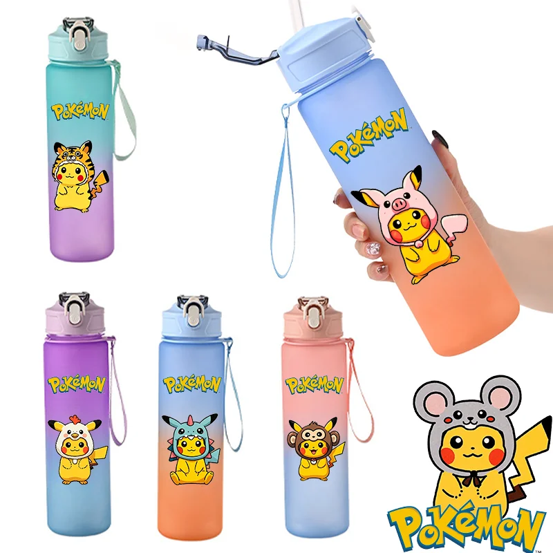 

Zodiac Signs 750ml Pokémon Gradient Color Plastic Cup Aldult Portable Large Capacity Outdoor Sports Child Drink Cup Anime