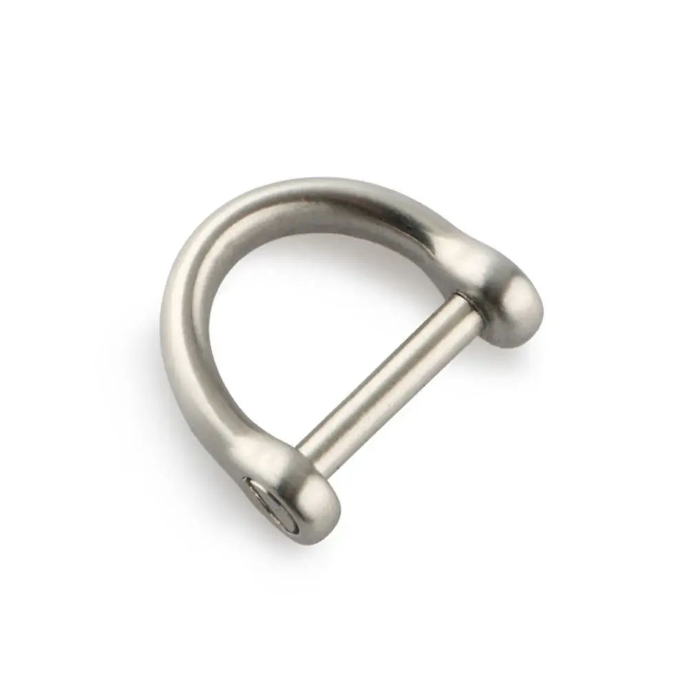 9/13/17/21mm Solid Stainless Steel Carabiner D Bow Staples Shackle Fob Key Ring Keychain Hook Screw Joint Connector Buckles