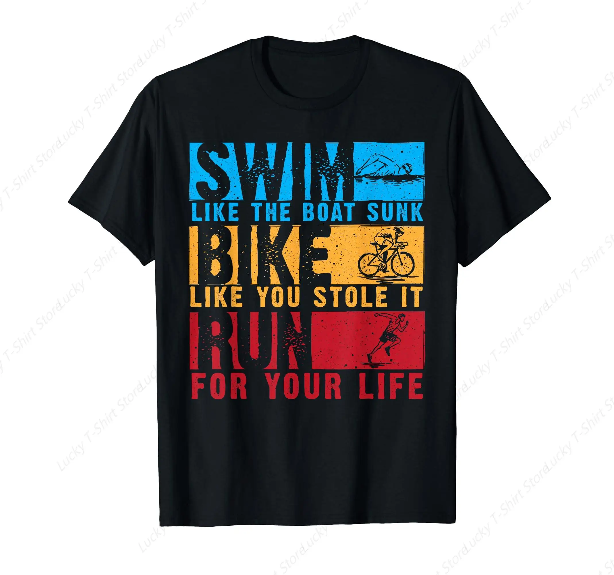 Cool Triathlon For Men Women Boat Swim Bike Run Triathlete T-Shirt