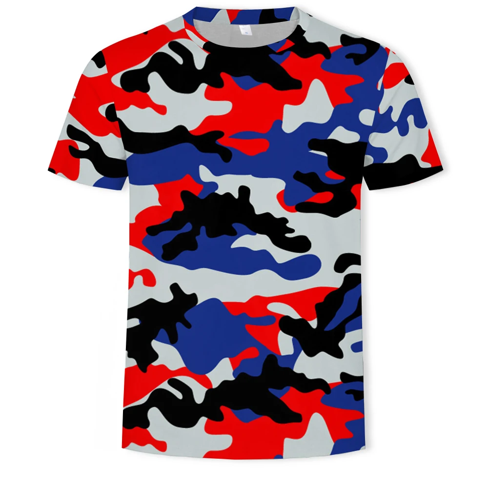 New Camouflage Clothes Leisure Men\'s and Women\'s T-Shirts Casual 3D Print Hip Hop Harajuku Personality Round Neck Short Sleeve