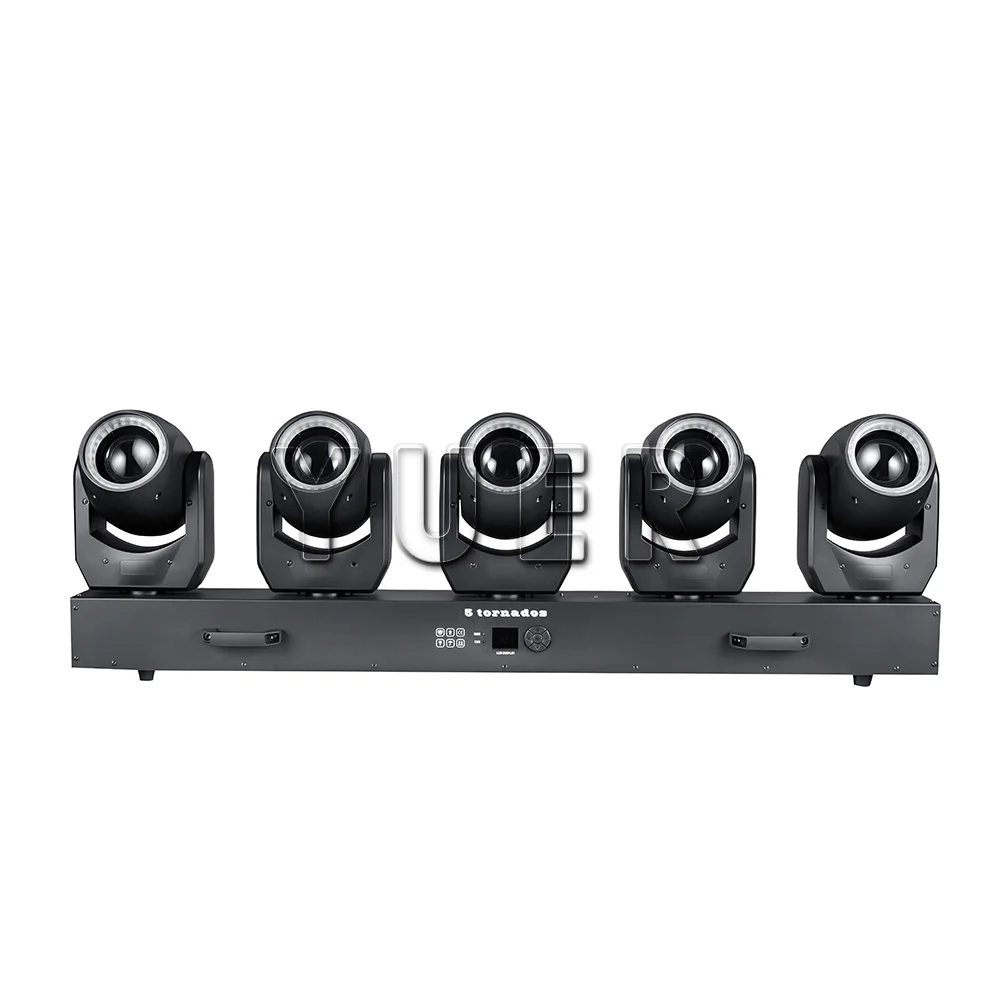 YUER 80W / 120W LED 5 Heads RGBW 4in1 Beam Wash Focus Effect Ring Wedding Party Stage Lighting For Dj Disco Club Running House