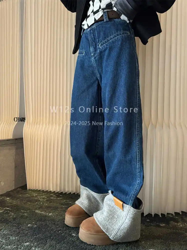 

Women's Dark Blue Y2k Baggy Jeans Harajuku Vintage Boyfriend Denim Trousers Japanese 2000s Style Grunge Jeans Pants Clothes 2025