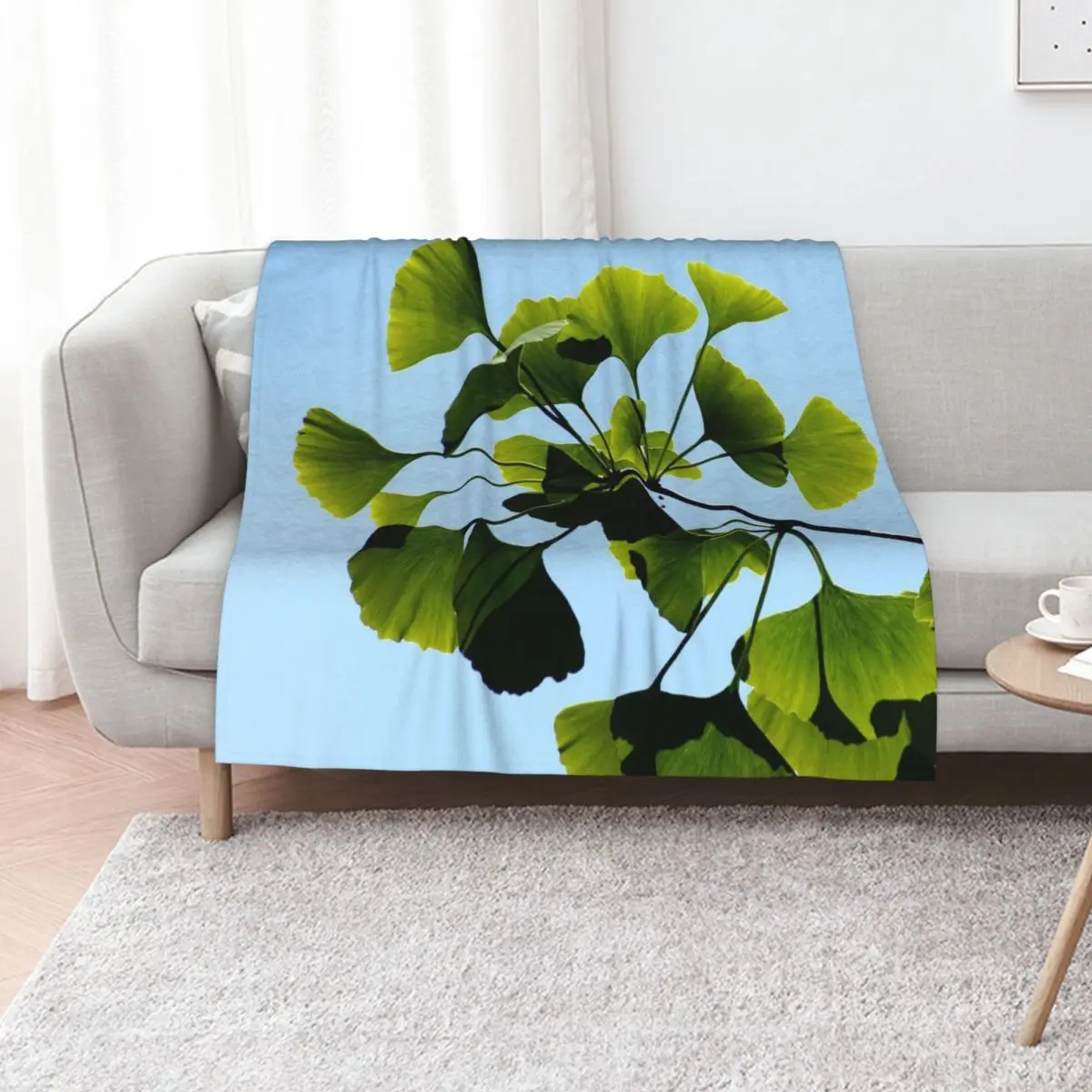 Gingko Biloba Tree Throw Blanket Soft Beds Soft Thermals For Travel Thermal Baby Bed Fashionable Blankets