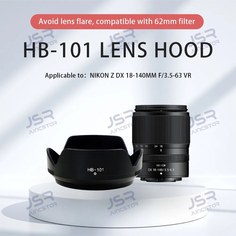 Hood HB-101 is suitable for Nikon Z DX 18-140 F3.5-6.3 VR lens sunshade z50UV/CPL/ND accessories