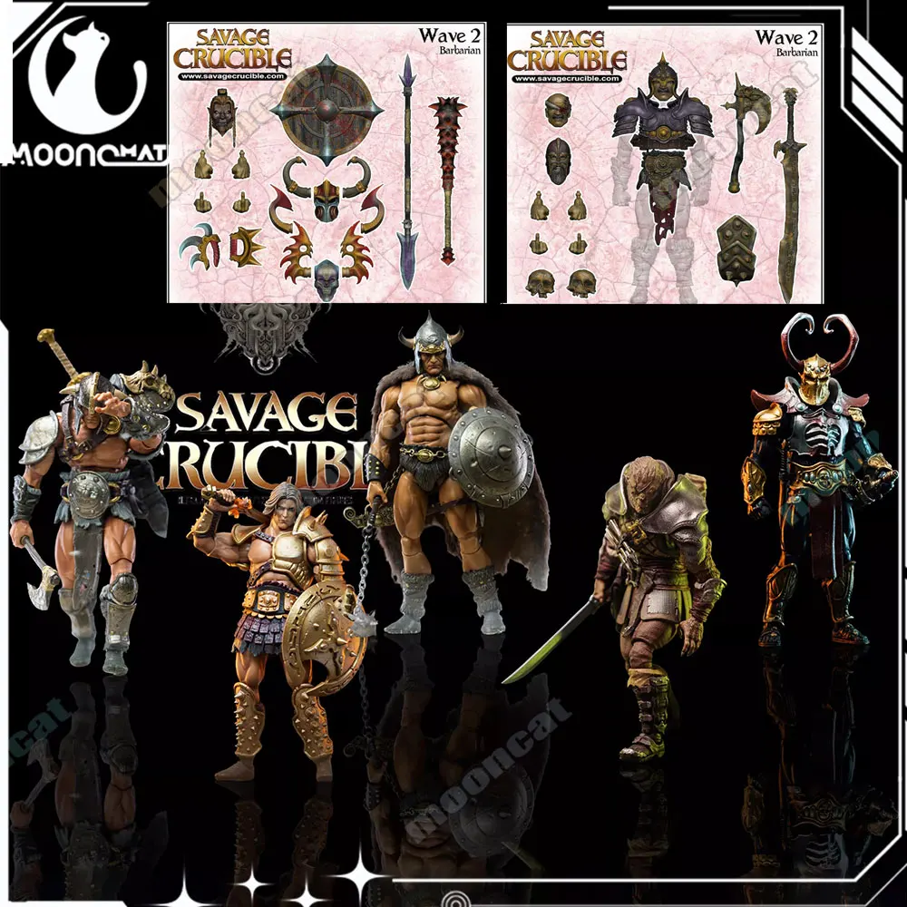 

Hs Studios 1/12 7inch Action Figure Savage Crucible Wave 2 Jaeger Nashom Krieger Whoman Barbarian Anime Model For Birthday Gift