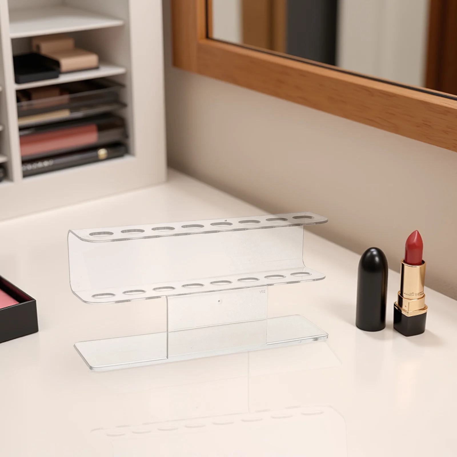 Soporte organizador de herramientas para uñas de acrílico transparente, soporte para pinzas con 8 ranuras, estante para brochas de maquillaje, soporte de exhibición para decoración de uñas, accesorios de salón, 2 uds.