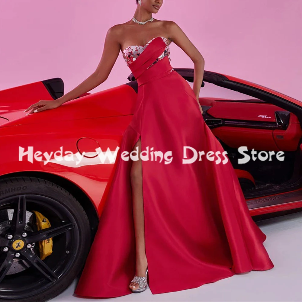 

Heyday Women's Split A Line Pleats Strapless Evening Dresses With Sleeveless Floor-Length Formal Elegant Party Dresses 2025