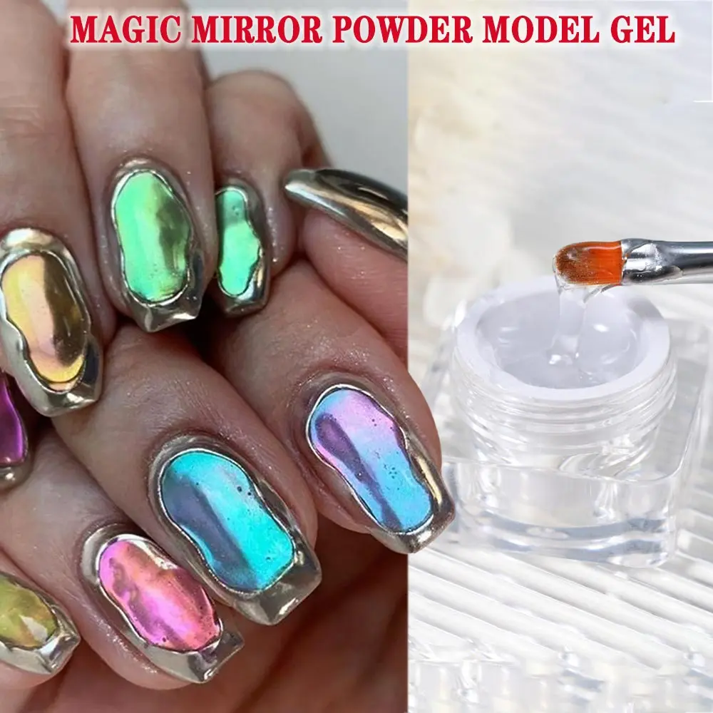 8g Nail Semi-solid Model Gel for Magic Mirror Powder Transparent 3D Painting Gel Chrome Mirror Effect Sculpting Gel Soak Off UV