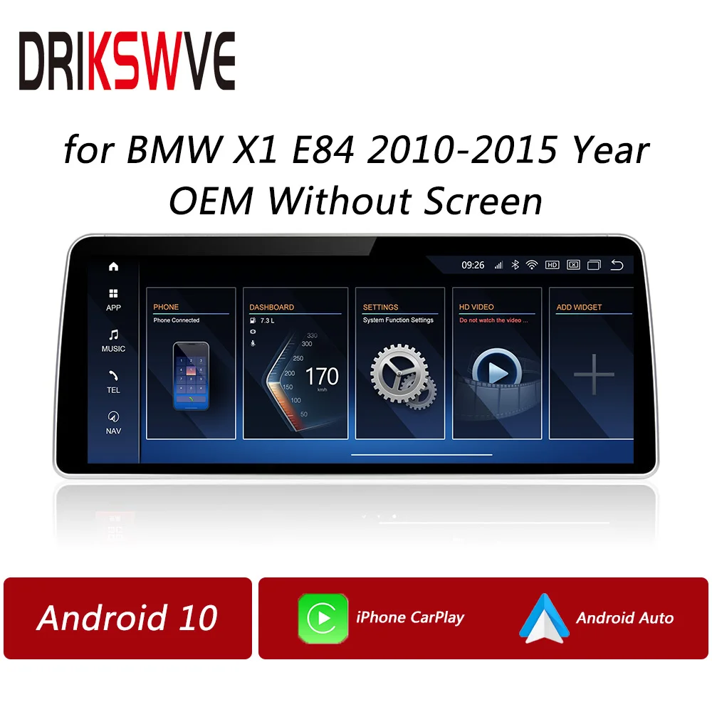 

Автомагнитола DRIKSWVE, стерео, Android, автомобильный экран с восьмиядерным процессором Snapdragon, мультимедийный плеер Navi для BMW X1 E84, OEM, без монитора
