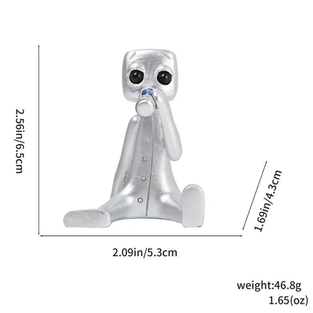Your Anxiety Is a Lying Drinking Robot Statue Home Decor Sculpture Aliens Resin Craft Figurine Sitting Posture Creative