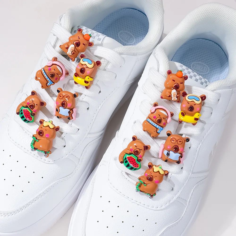 Cute Capybara Shoelace Charm Accessories  DIY Detachable Sneakers Charms Decor for Christmas Birthday Gifts Party Favor