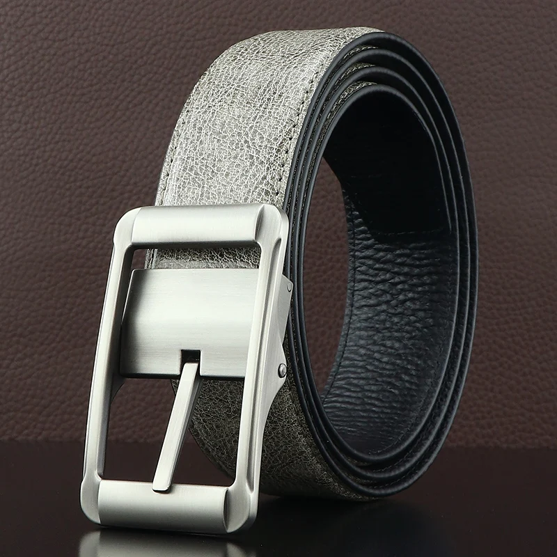 シンプルなデザインのメンズベルト-カジュアルジーンズバックル-合金製留め金具-レザーウエストベルト-若者向け-おしゃれな学生ベルト