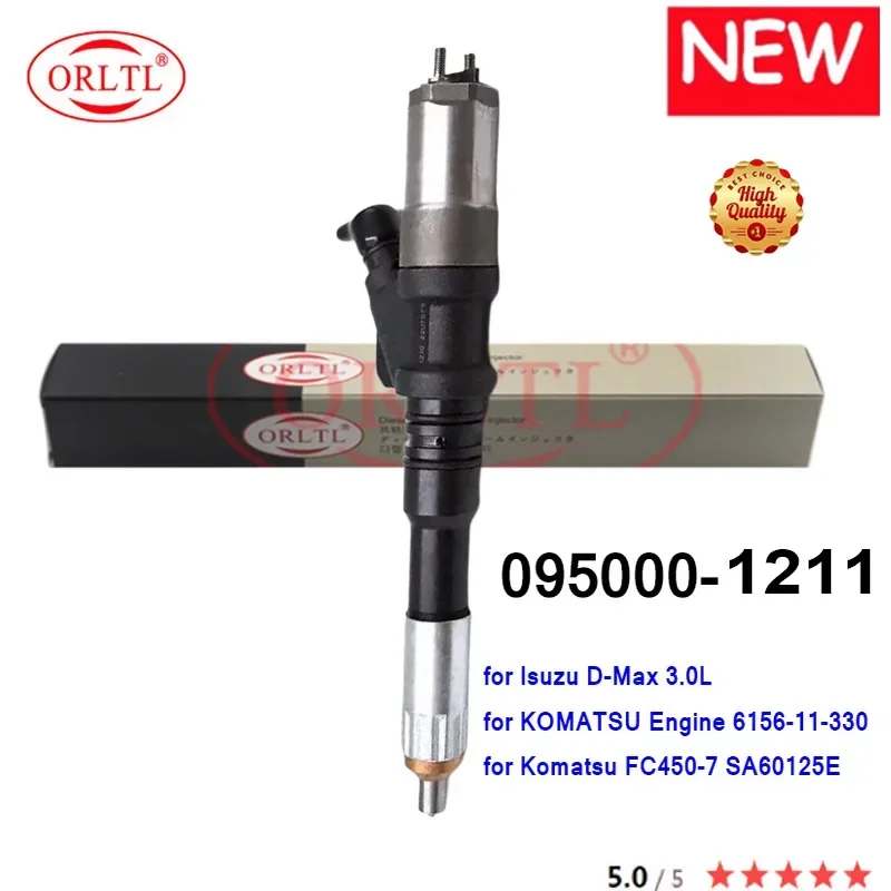 Genuine Fuel Injector 095000-1211 6156-11-3300 NOZZLE 6156113300 0950001210 095000 1211 for Isuzu KOMATSU Engine