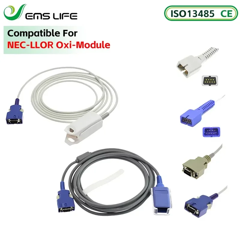 

EMSLIFE Medical Consumables Saturation Spo2 Sensor Compatible for NEC-LLOR Oxi-Module N395 N595 N560 DS100A