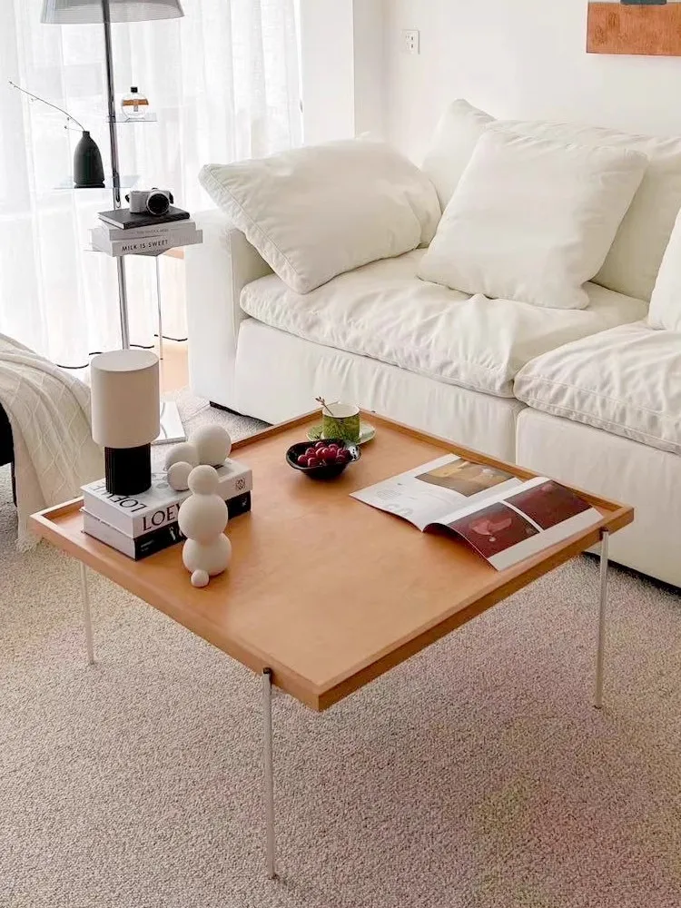 Table d'appoint en bois massif pour invités, Table à thé nordique moderne, simplicité légère, Design