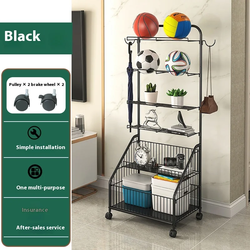 ตะกร้าเก็บของเล่นเด็ก ชั้นวางของโลหะสำหรับเก็บอุปกรณ์กีฬาต่างๆ เช่น บาสเก็ตบอล ชั้นวางของใช้ในบ้าน ชั้นวางจานชาม