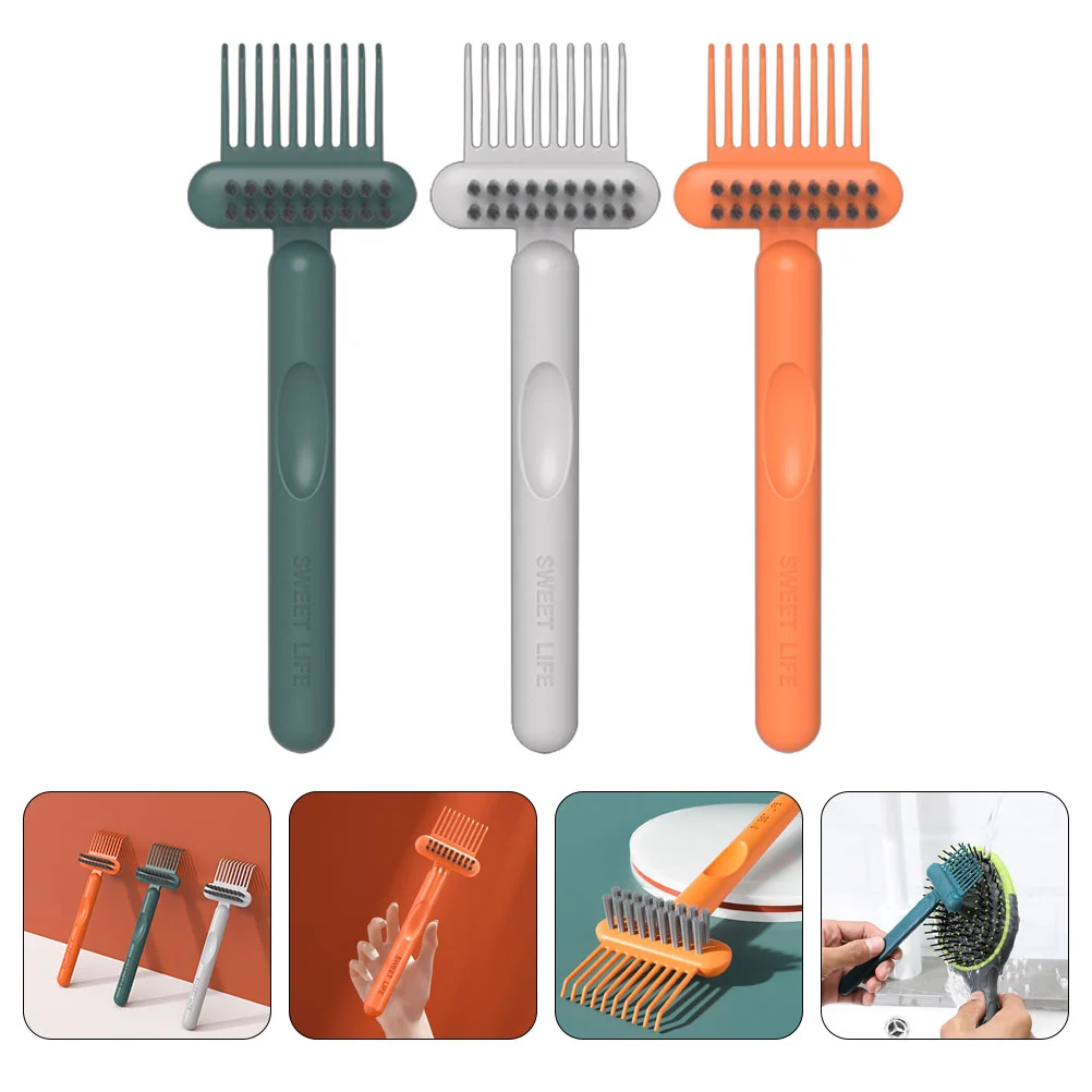 3 Pcs Comb Reliable Performance Hairbrush Cleaner Cleaning Razor Rake Barber Neck Duster Pp Mini Set