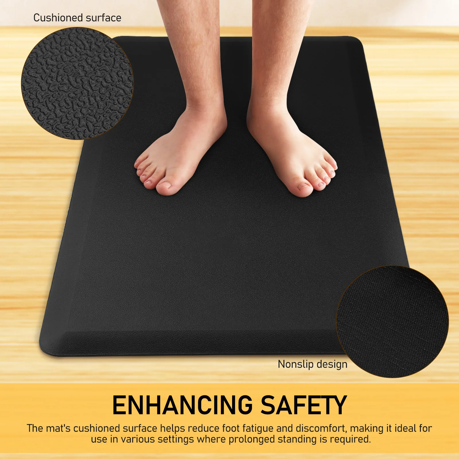 

Anti Fatigue Mat Kitchen Floor Mat Cushioned Foot Mat Waterproof Non Slip Standing Pad Comfort Floor Mat For Bare Feet Cushione
