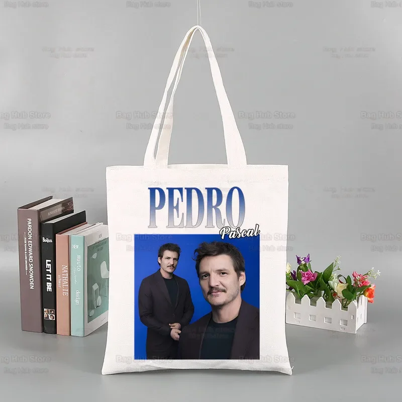 Pedro Pascal My Boy Friend Reusable Shopping Bag Women Canvas Tote Bags Printing Eco Bag Cartoon Shopper Shoulder Bags