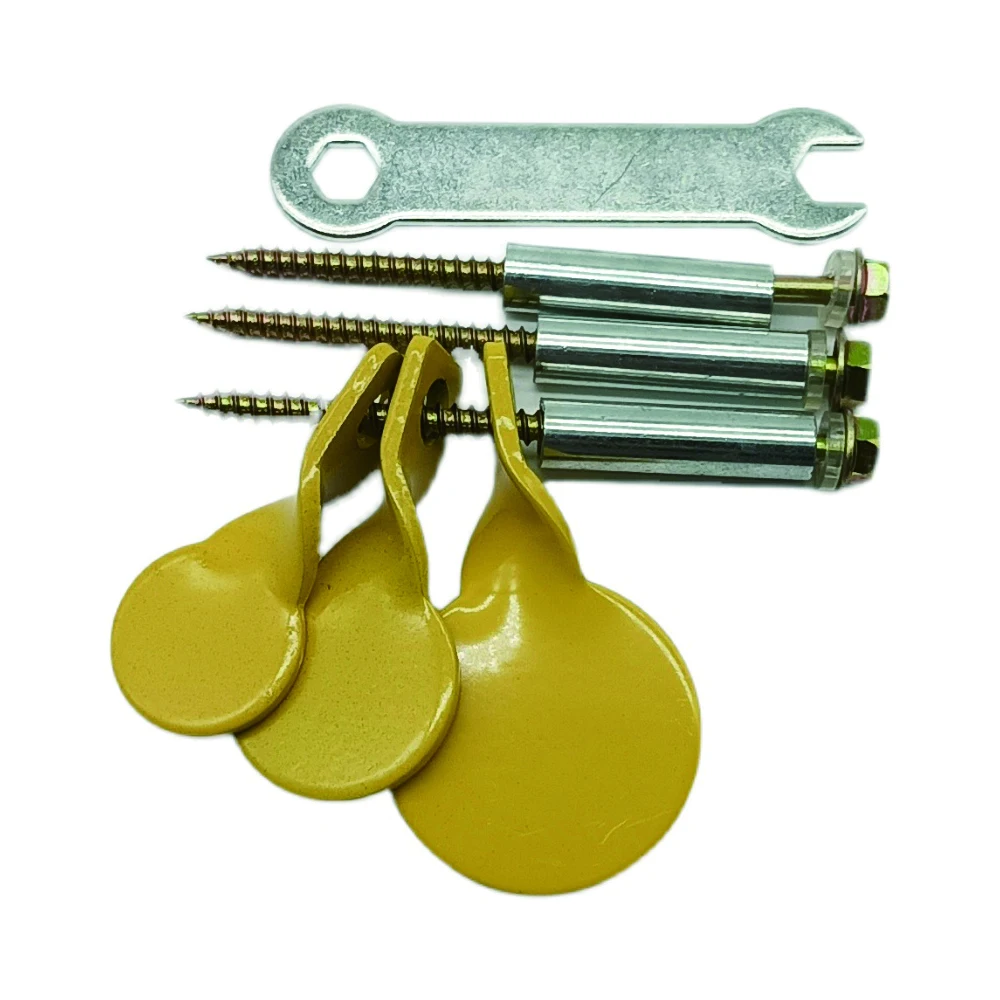 A Set of Three Hanging or Insertable Yellow Target Pieces for Slingshot Practice, 4cm, 3cm, 2.5cm in Diameter with Screws