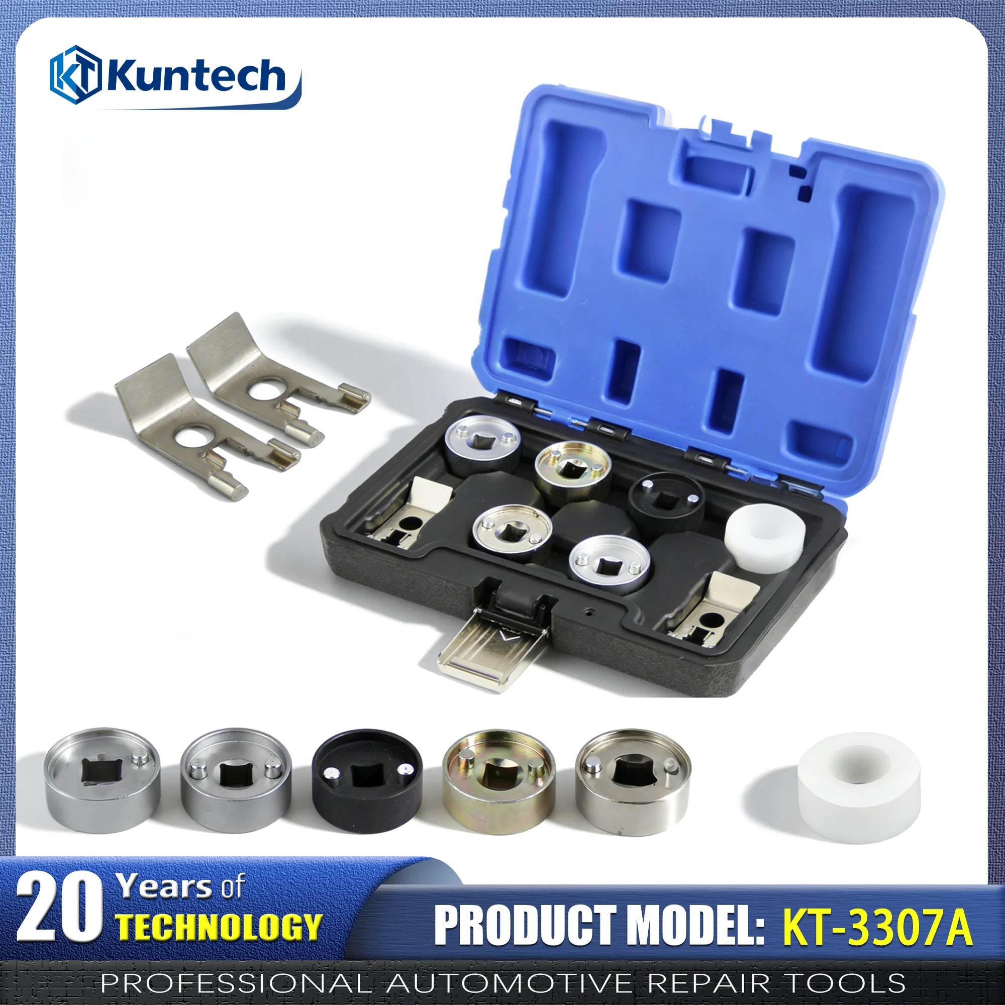 

Camshaft control valve socket disassembly kit for Volkswagen Audi EA888 engine multi size VVT solenoid valve disassembly wrench set with special adapter professional metal car repair tool installed in EA888 series vehicle repair hard handle box