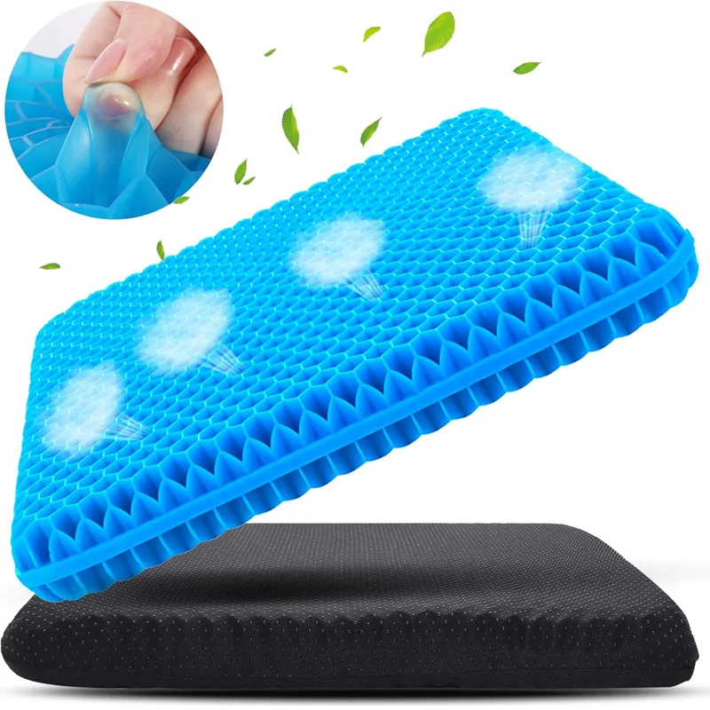 Almofada de Gel Refrescante Universal para Assento de Carro - Almofada Respirável em Formato de Colmeia com Suporte Ergonômico para Carro, Escritório e Cadeiras Domésticas