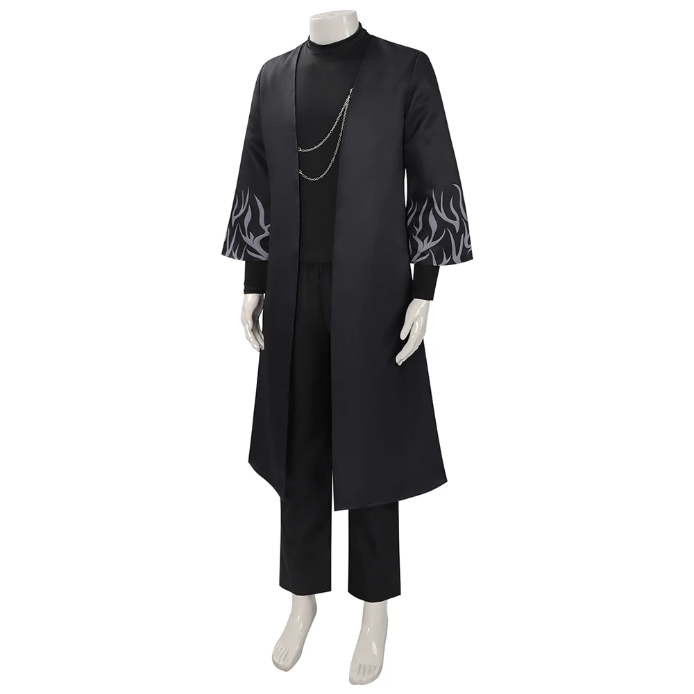 ชุดคอสเพลย์ Jinu จากวงดนตรี KPOP Saja Boys ในภาพยนตร์ใหม่ Demon ชุดคลุมสีดำสำหรับผู้ชาย ชุดแสดงแฟนคลับ ชุดฮาโลวีน ชุดงานรื่นเริง