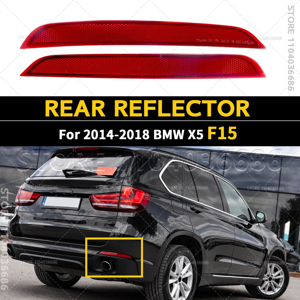 

Для BMW X5 2014 2015 2016 2017 2018 (35dx 35i 35ix 40ex 50ix) (F15) отражатель заднего бампера 63147290091 63147290092