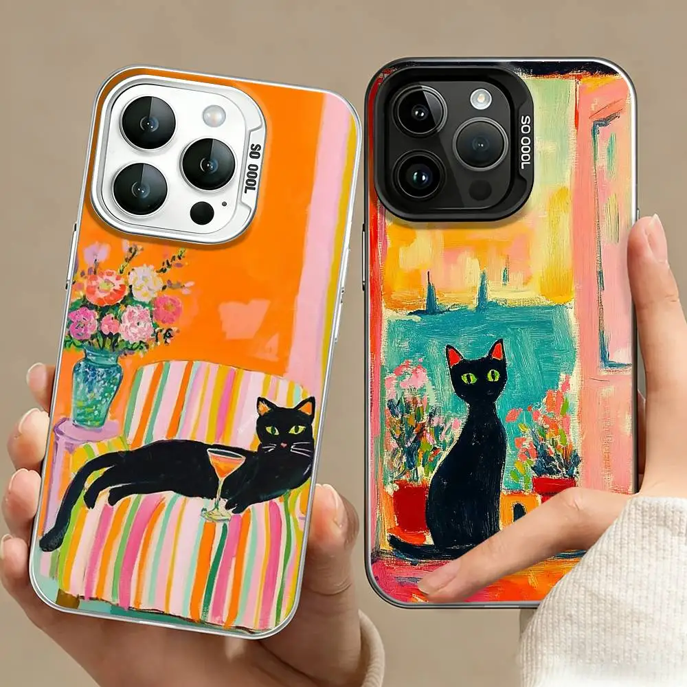 

H-Henry Matisse Style Art Phone Case For iPhone 17,16,15,14,13,12,11 Plus,Pro Max,XS,Colored silver phone case
