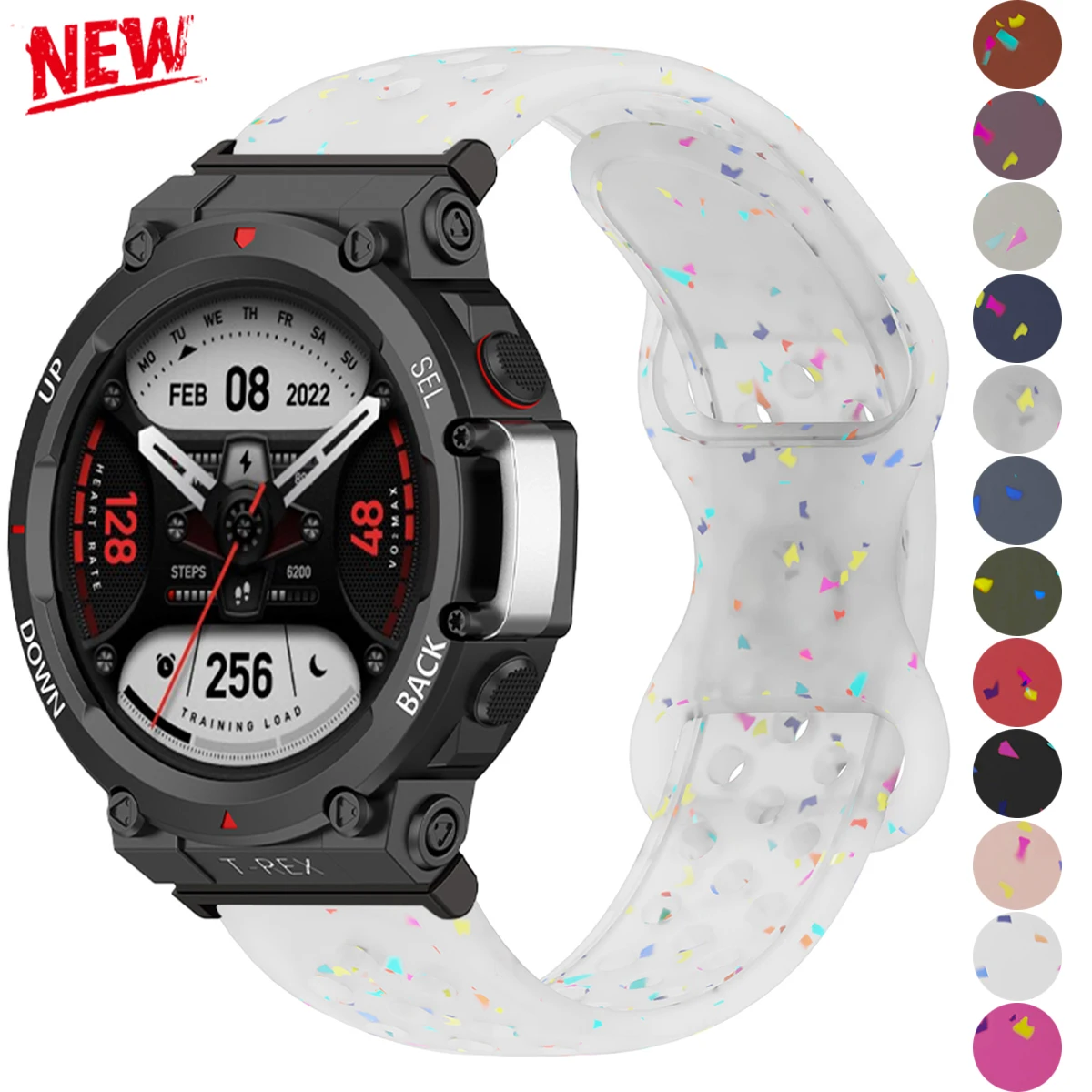 Weiches Silikonarmband für Amazfit T-Rex 3/2 atmungsaktives Bonbonfarbenes Sportarmband für umweltfreundliches Amazfit T Rex/2Ulrtra-Armband