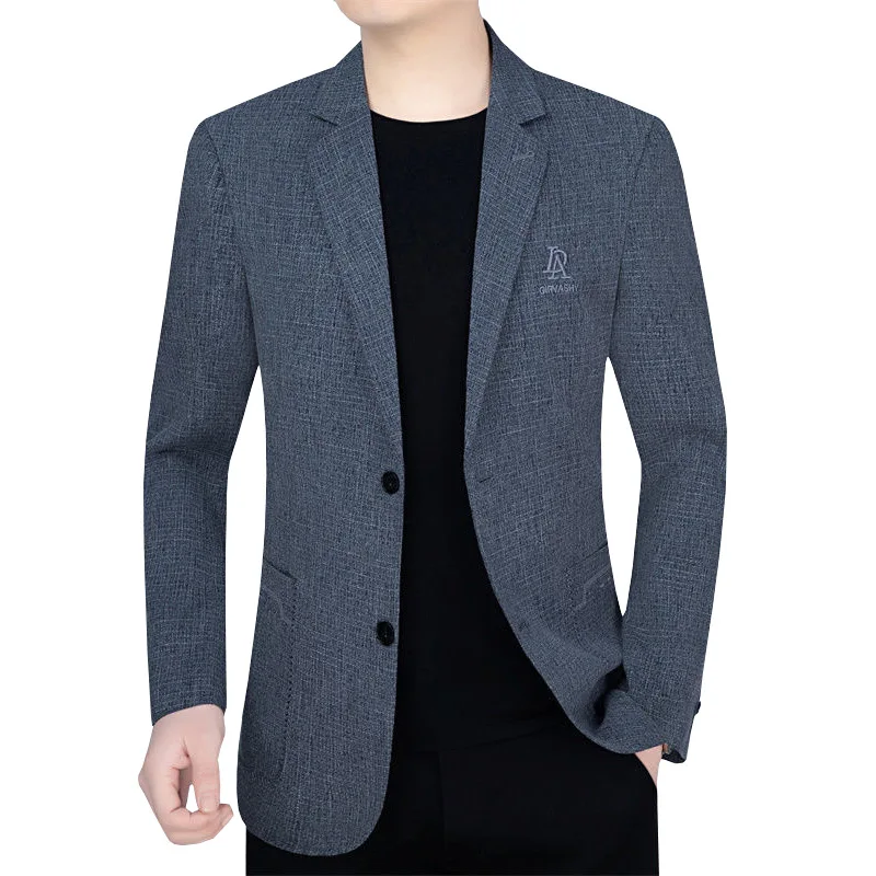 Costumes d'affaires minces pour hommes, blazers décontractés pour hommes, vestes monochromes, coupe couvertes, combinaison de mode masculine, vêtements de printemps, 4X