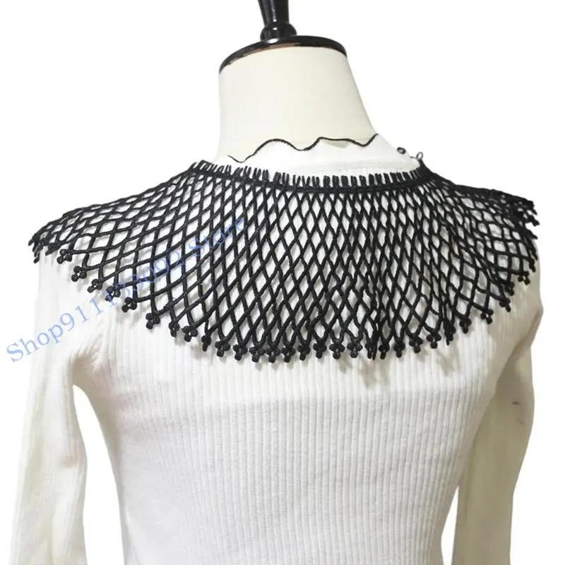 غطاء للرقبة ذو ياقة صناعية H9ED، شبكة قابلة للتنفس، ياقة قابلة للفصل للنساء أثناء السفر