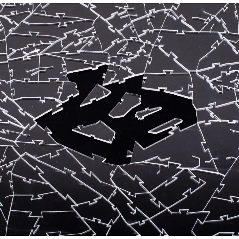 1000-Piece Broken Glass Puzzle - Irregular Acrylic Jigsaw, Extreme Difficulty Brain Teaser with Transparent Challenge