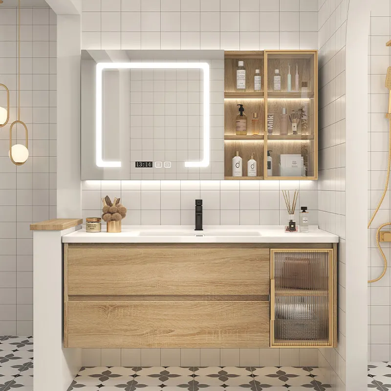 

light luxury washbasin cabinet integrated space saving modern multifunctional bathroom sets full set baños completos furniture