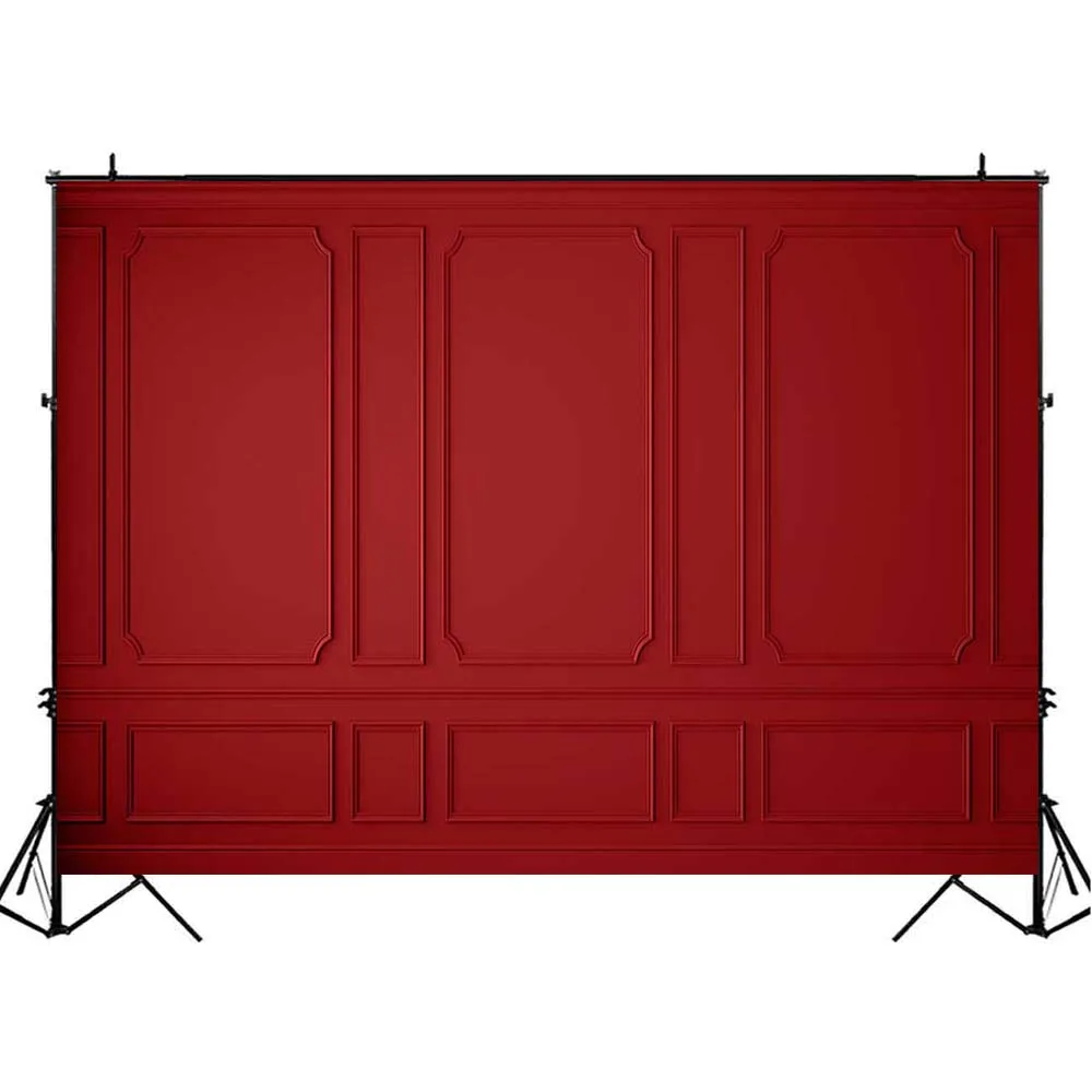 Mocsicka Photography Background Red Wall Indoor KidsParty Family Portrait backdrop Maternity Photoshoot Wedding Photo Studio