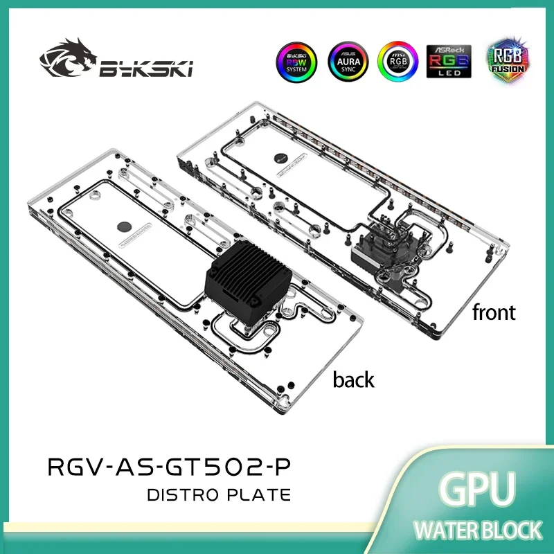 BYKSKI RGV-AS-GT502-P Distro Plate Water Cooling Solution for ASUS TUF GT502 Computer Case Support DDC Pump Assembly Easier