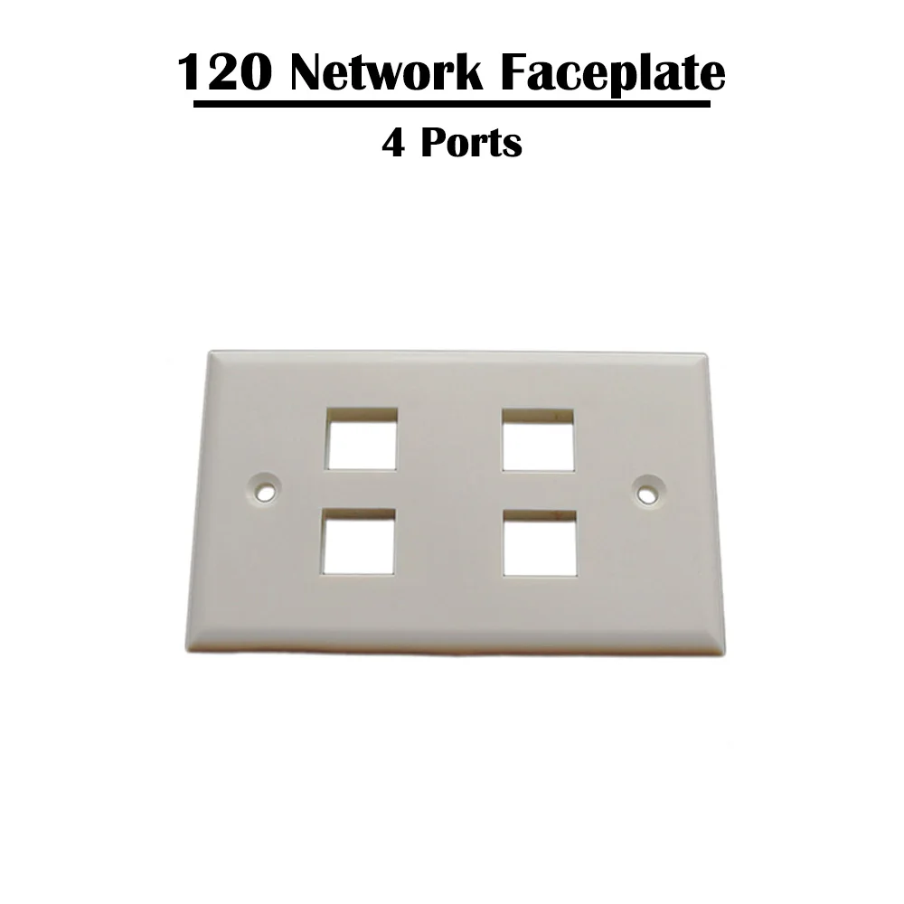 

10 Pieces 4 Ports Network Faceplate 86x120 Type American Type Wall Mounted Networking RJ 45 Pot Ethernet
