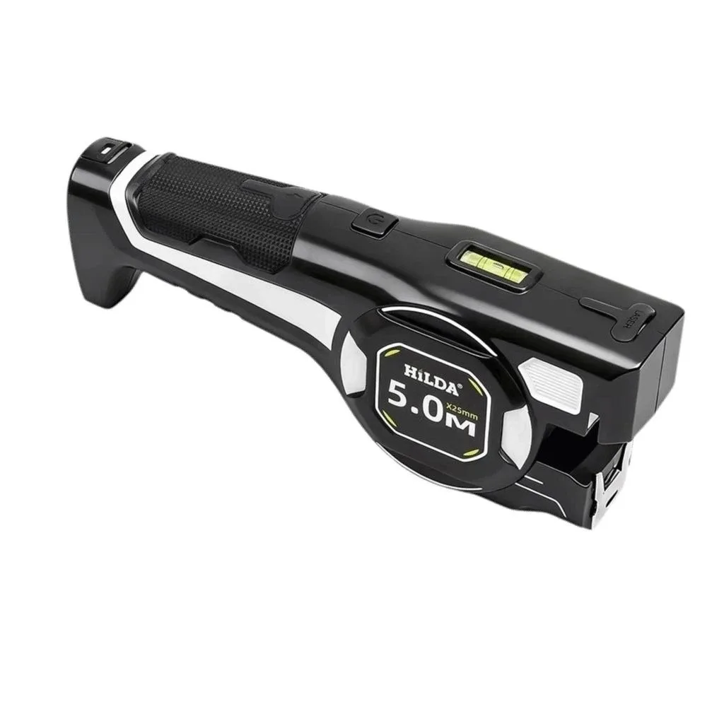 Sturdy Construction Laser Tape Measure Retractable Rechargeable Laser Rangefinder Backlit Digital Display Green Laser Level