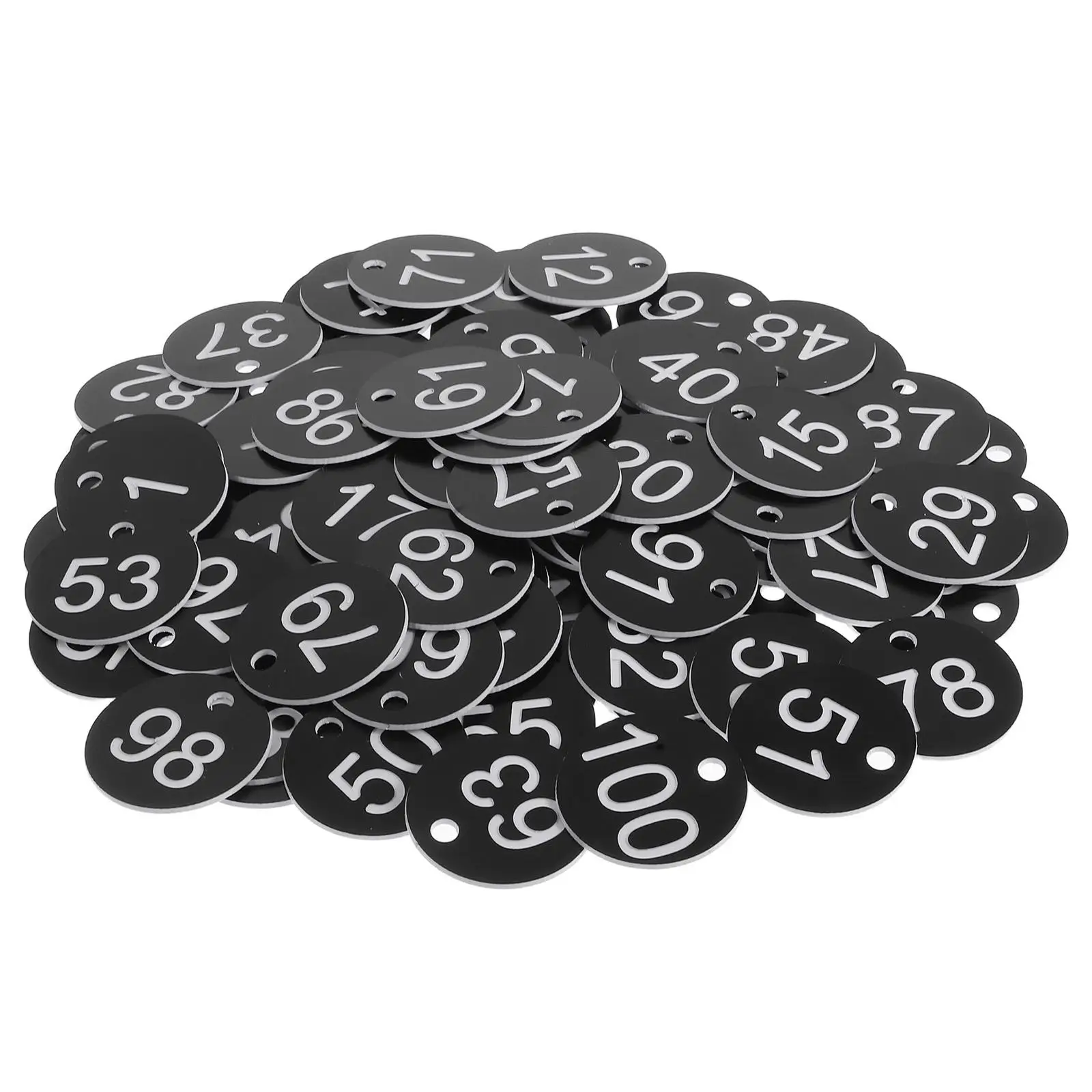

100 Pcs Number Plate Plastic Tags for Luggage Suitcases Lockers Hotels Guest Rooms Identification Labels Item Marks