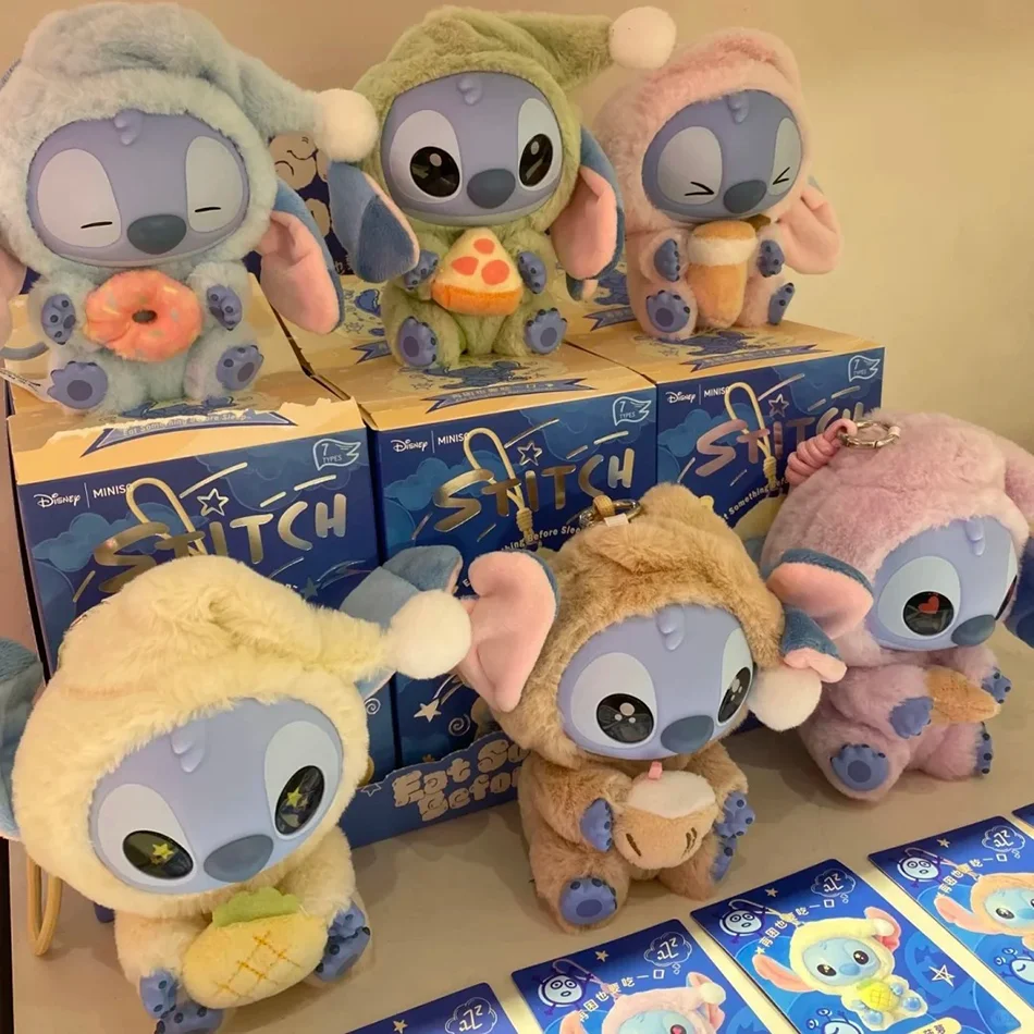 

New High quality Stitch Eat Something Before Sleep Series Plush Dolls Pendant Cute Doll Ornament Mystery Box Surprise Toys Gifts