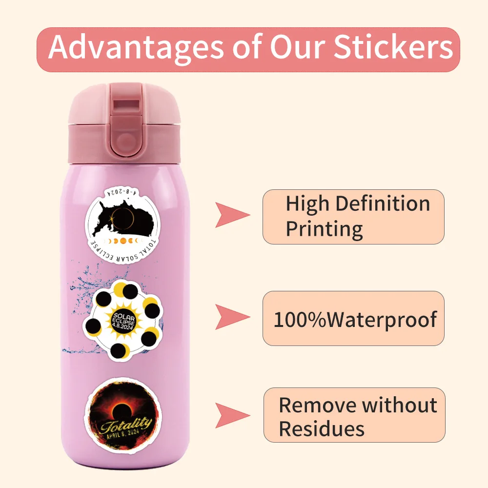 55PCS Cartoon Solar Eclipse Creative Sticker Decorative Suitcase Water Cup Computer Waterproof