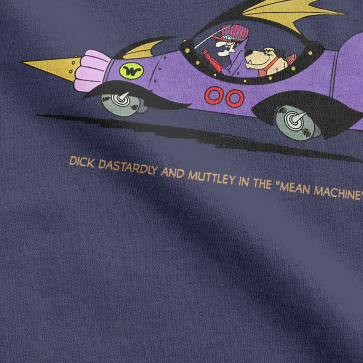 Men T-Shirt 60s Wacky Races Cartoon Funny 100% Cotton Tees Short Sleeve T Shirts Crewneck Clothing Printed