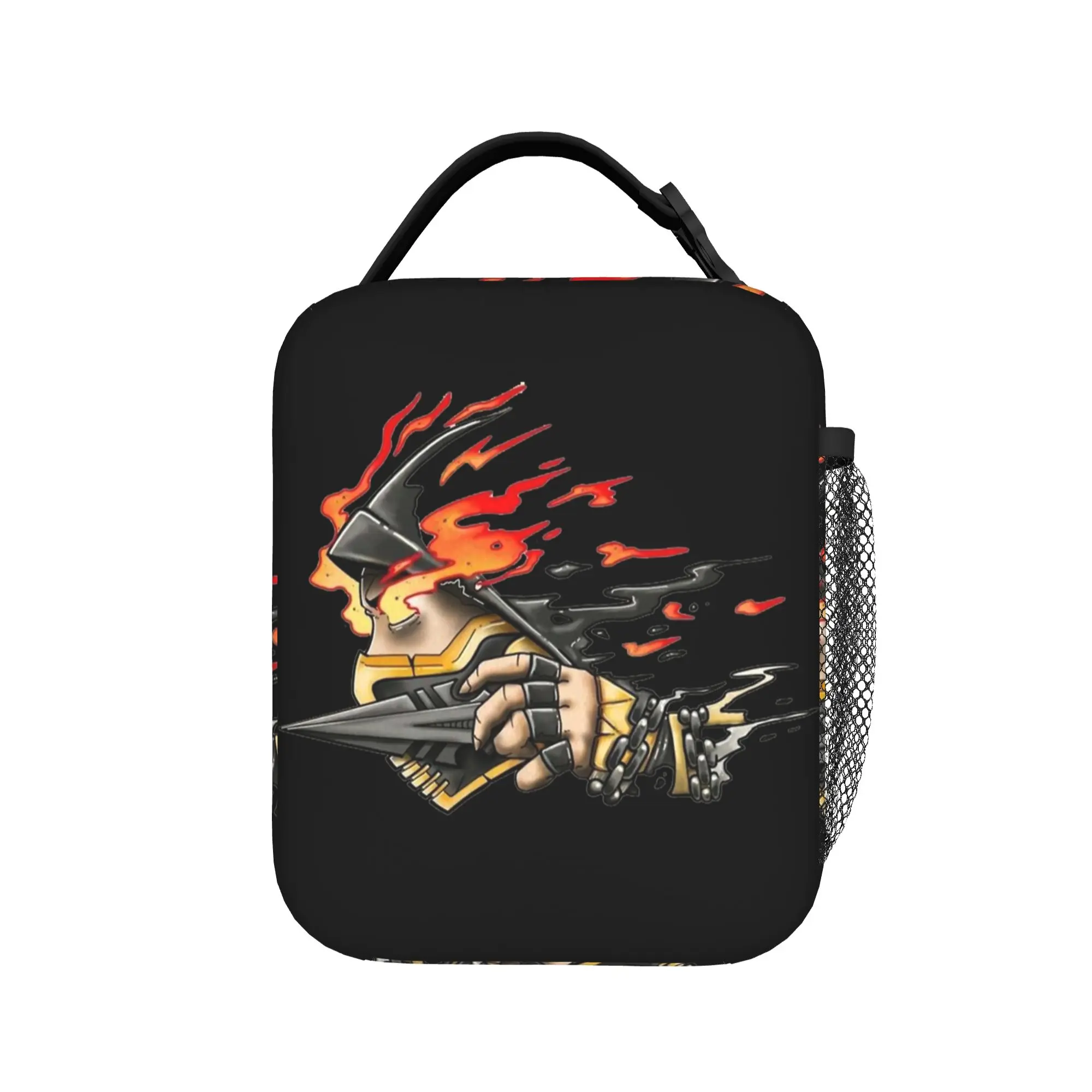 Scorpion Fire Spike Mortal Kombat Bolsa Térmica Isolada à Prova de Vazamentos Lancheira Térmica Sacola Escolar para Piquenique e Armazenamento de Alimentos