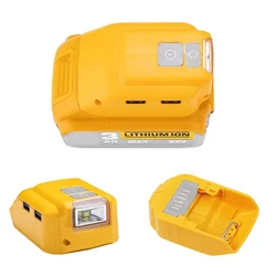 For Dewlt 18V 20V external battery Battery adapter DCB090 with  Dual USB Type-C DC Original Replacement LED Work light