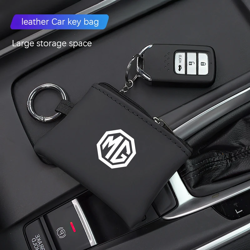 

Автомобильный кожаный чехол для ключей, брелок, мини-сумка для хранения, автоаксессуары для MG 4 5 6 7 Cyberster ES5 ONE MG5 Scorpio ZS HS MARVEL-R EZS