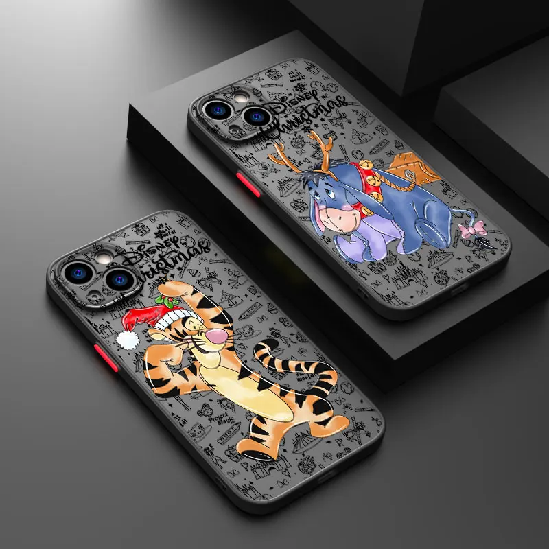 Weihnachten Disney Tigger für iPhone 15 14 13 12 11 Pro max xs max x xr 7 8 plus 6s 5s gefrostete