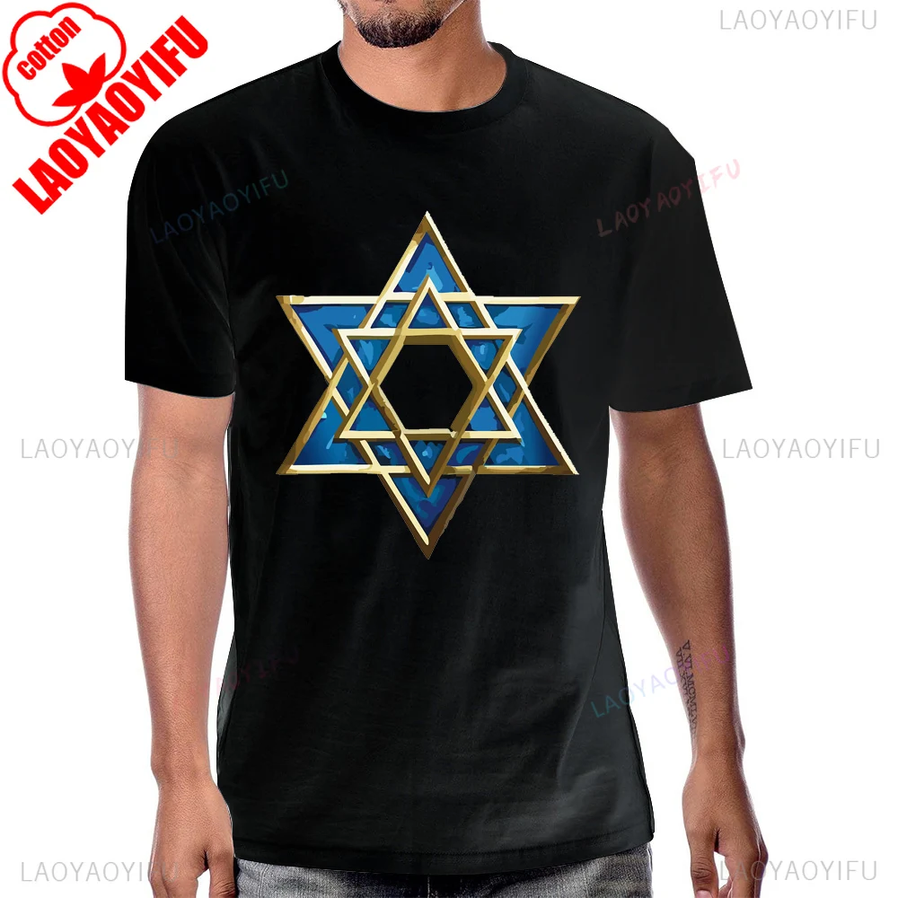 Gran oferta, camiseta gráfica de estrella de David, camiseta informal de algodón a la moda de Solomonnos Senos para hombre, camiseta transpirable cómoda de Hip Hop para mujer
